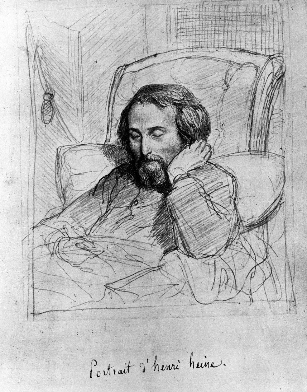 Heinrich Heine (1797-1856), német író. Charles Gleyre rajza. alkotó: Charles Gleyre