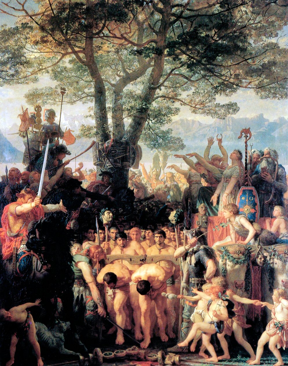 A helvétek arra kényszerítik a rómaiakat, hogy átmenjenek az iga alatt, 1858. alkotó: Charles Gleyre
