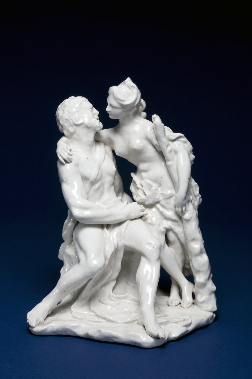 Herkules és Omphale, 1749-59 körül (lágypaszta porcelán) alkotó: Charles Gouyn