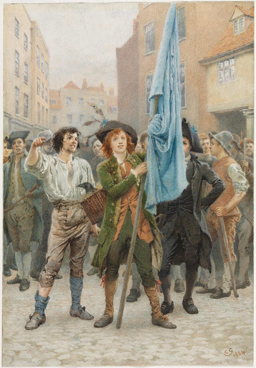 Barnaby Rudge segít a gordoni zavargások vezetésében, 1884. alkotó: Charles Green