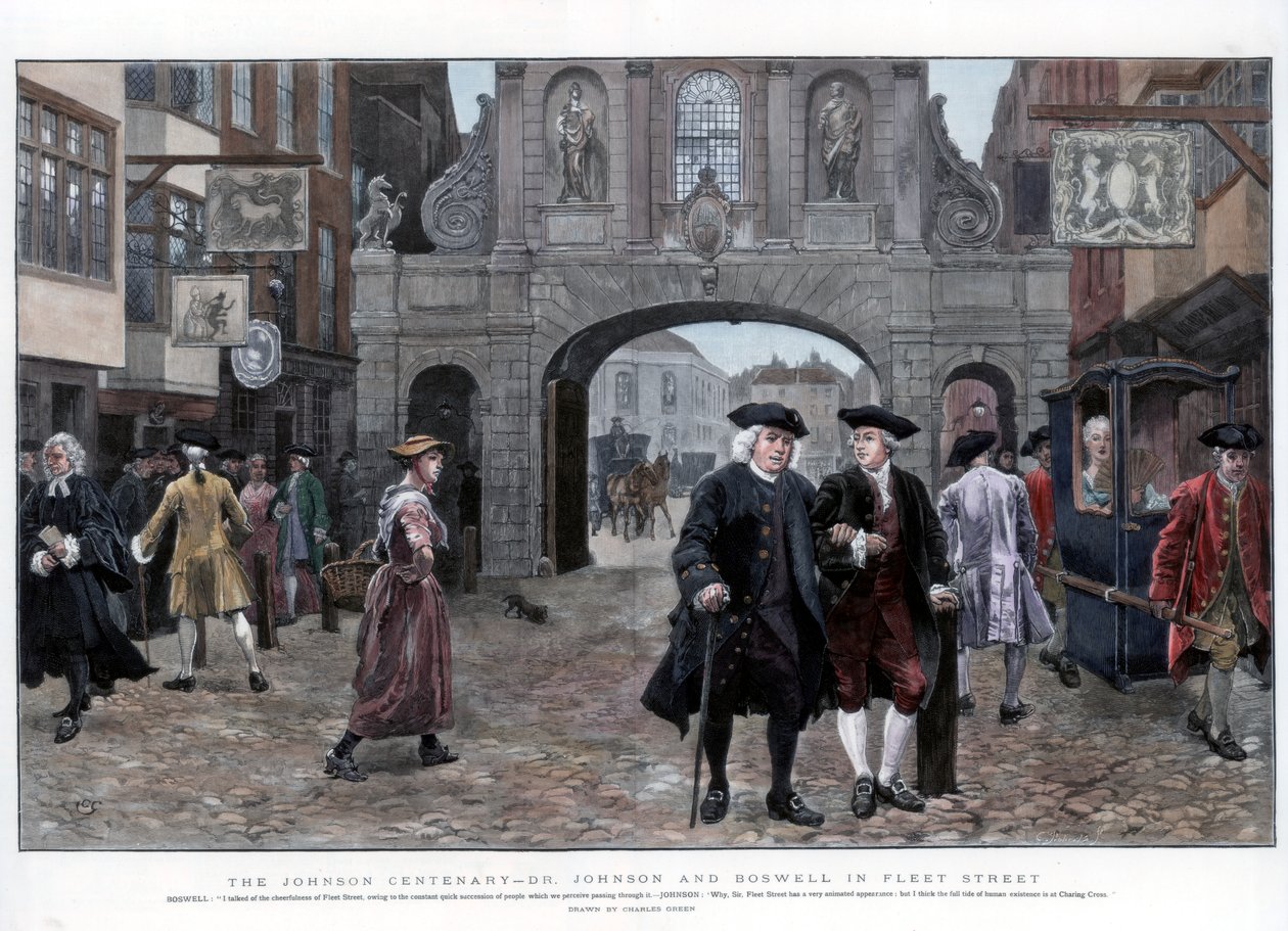 Dr. Johnson és Boswell a Fleet Streeten, 1884. alkotó: Charles Green