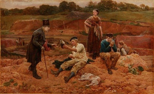 In The Brickfield (akvarell ceruza fölött, fehérrel kiemelve a papíron) alkotó: Charles Green