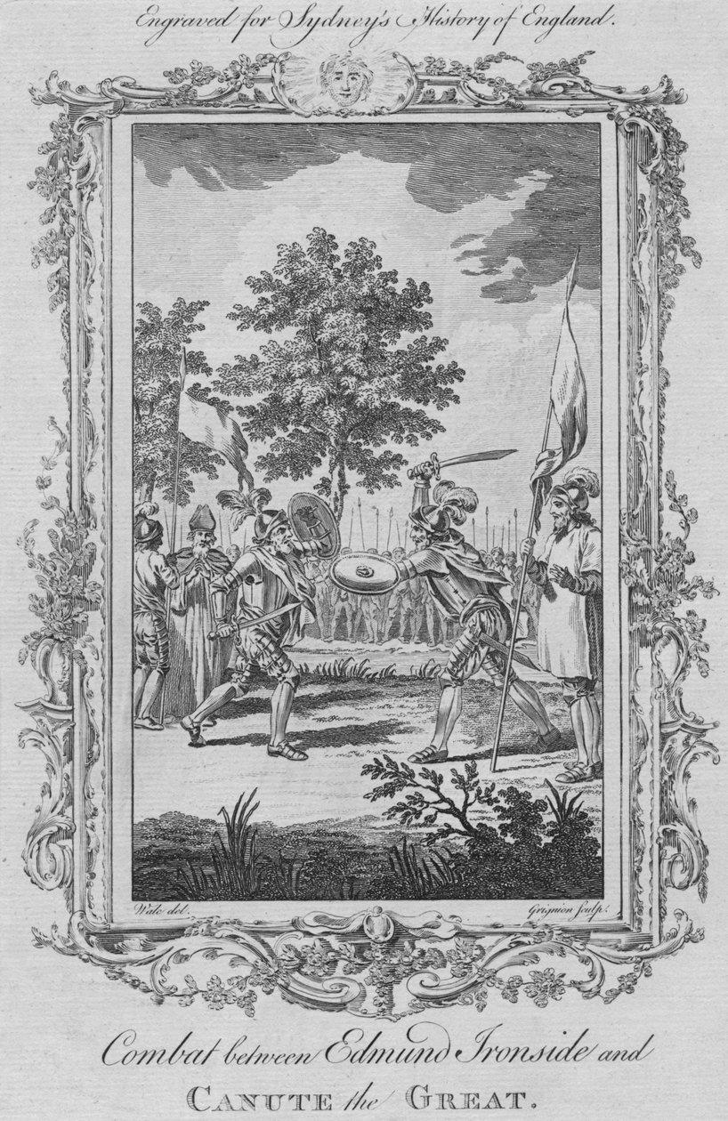 Harc Edmund Ironside és Nagy Kánú között, 1773. alkotó: Charles Grignion