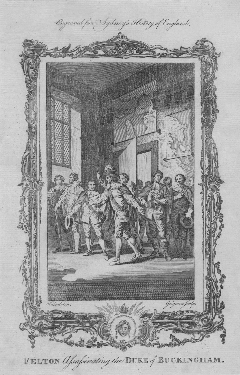 Felton meggyilkolja Buckingham hercegét, 1773. alkotó: Charles Grignion