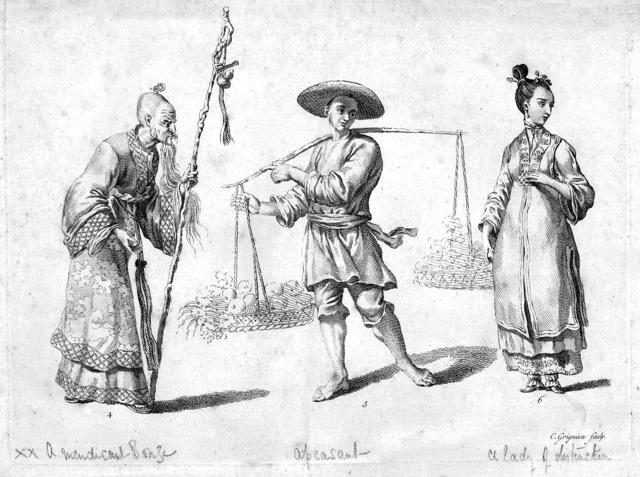 Három kínai figura, 18. század alkotó: Charles Grignion