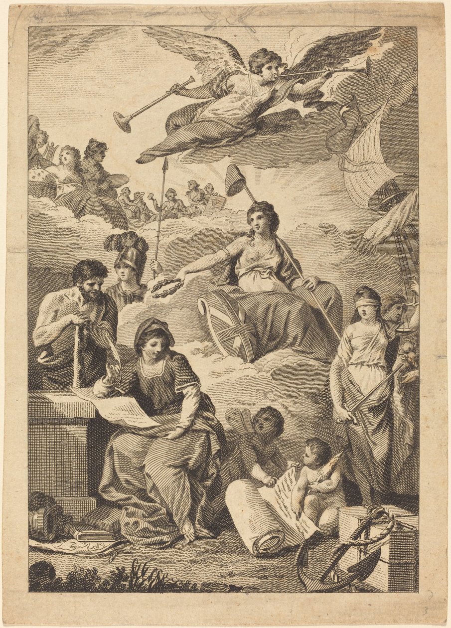 Britannia megkoronázásának története alkotó: Charles Grignion, after Conrad Martin Metz