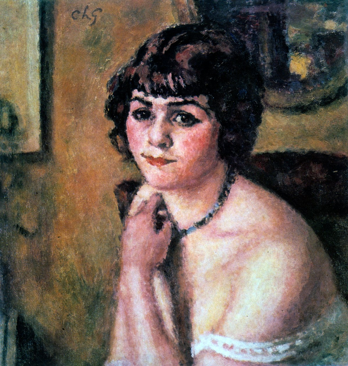 "Fiatal lány feje", 1909 alkotó: Charles Guerin