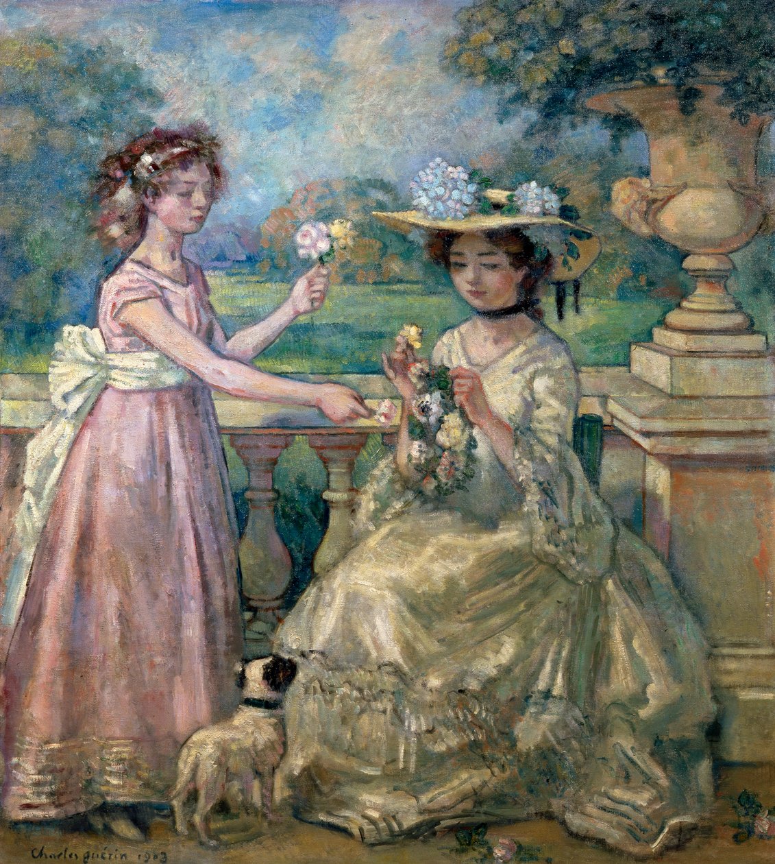 „Két lány egy teraszon”, 1903. alkotó: Charles Guerin