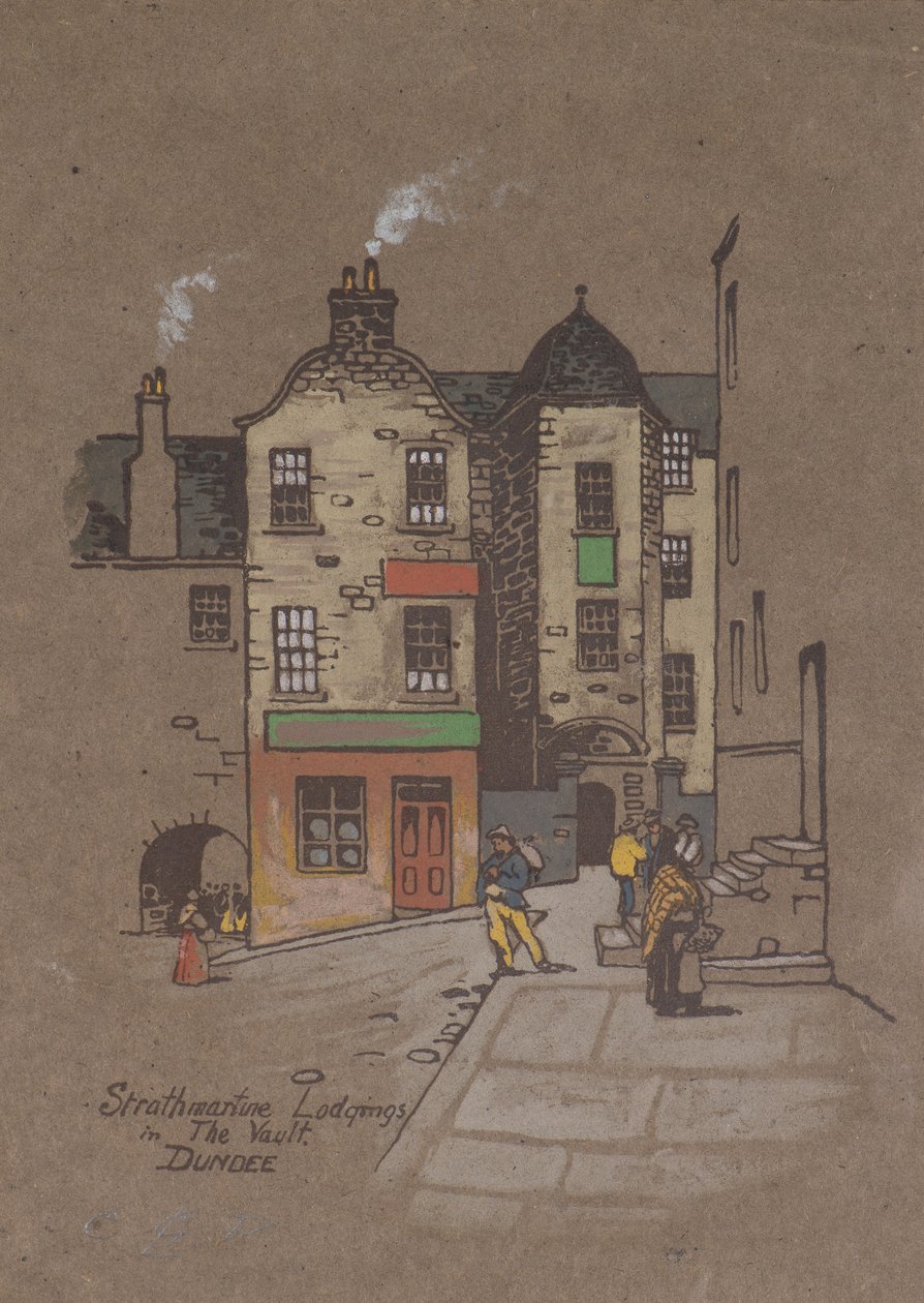 Strathmartine Lodgings, a Vaultban, Dundee (kézzel színezett nyomat) alkotó: Charles Gustav Louis Phillips