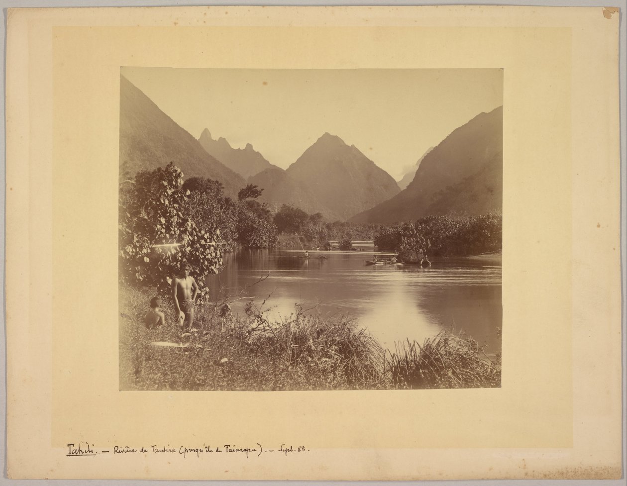 Tahiti. Taubira folyó (Taïarapu-félsziget). alkotó: Charles Gustave Spitz