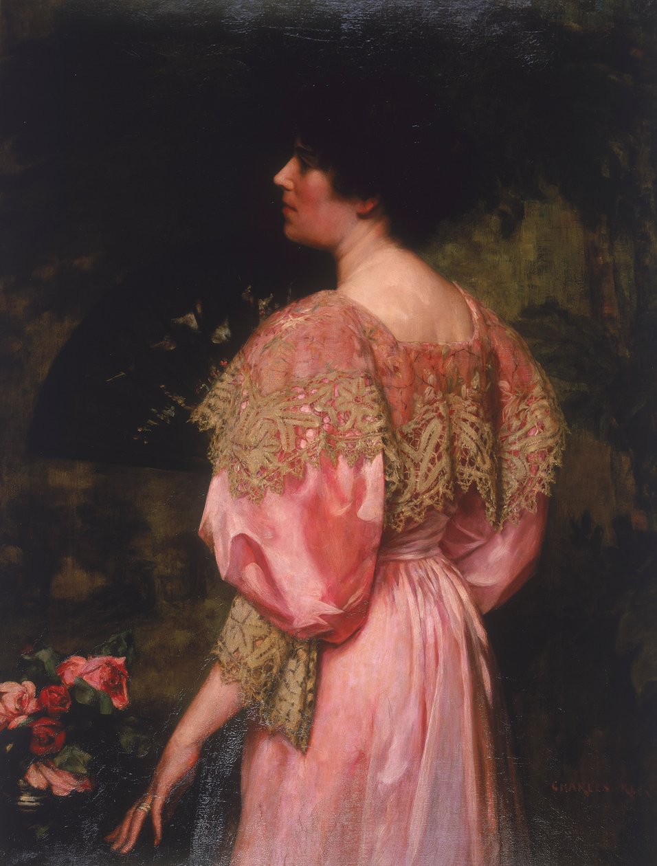 "The Rose-Coloured Gown Giles kisasszony", 1896 alkotó: Charles HM Kerr