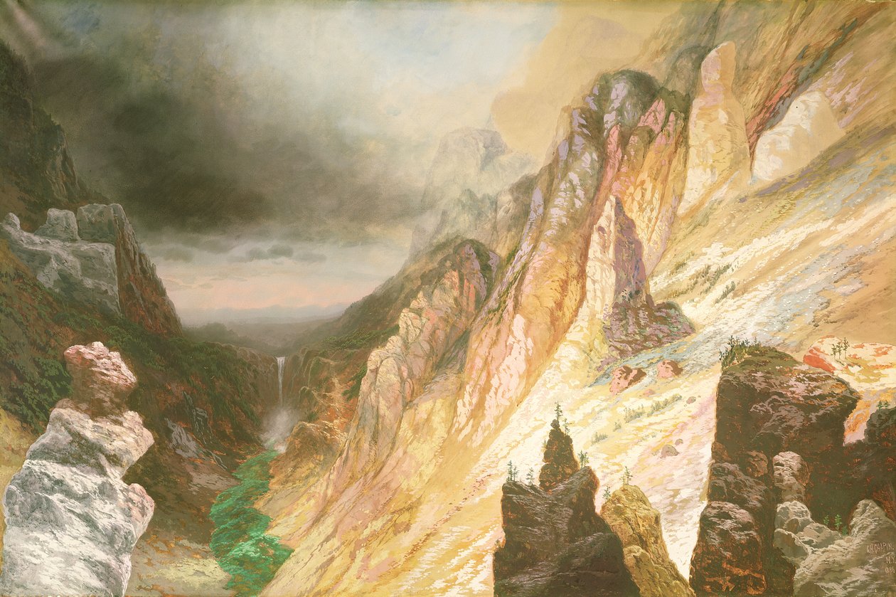 Lower Falls, a Yellowstone folyó Grand Canyonja, 1886 alkotó: Charles H. Chapin