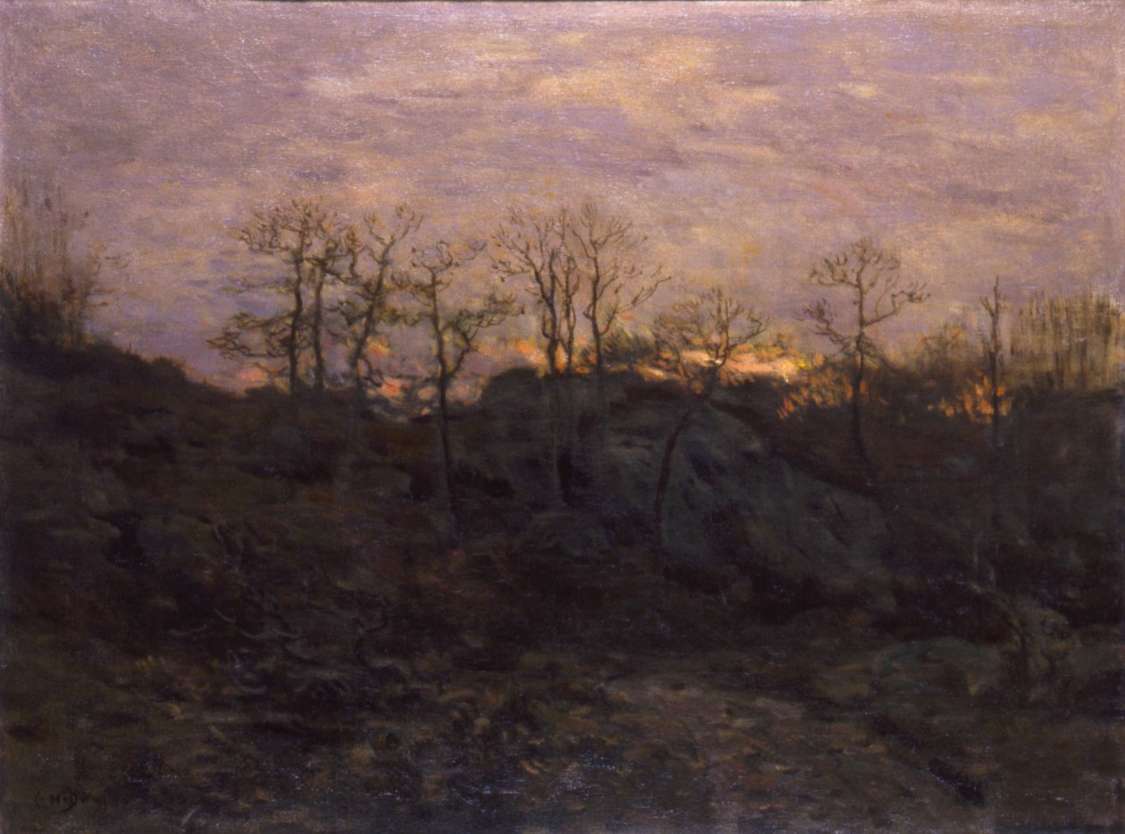 Erdő széle, Alkonyat, kb. 1890. alkotó: Charles H. Davis