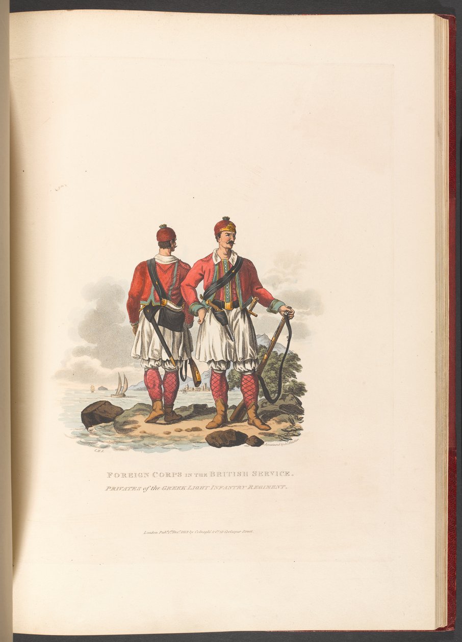 „Külföldi hadtest a brit szolgálatban. A görög könnyű gyalogezred közlegényei alkotó: Charles Hamilton (after) Smith