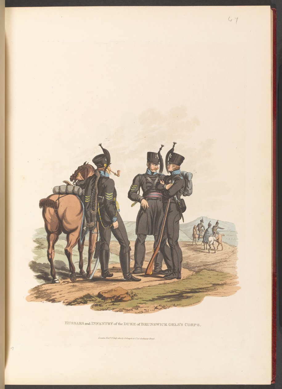 „A Brunswick Oels herceg hadtestének huszárai és gyalogságai alkotó: Charles Hamilton (after) Smith