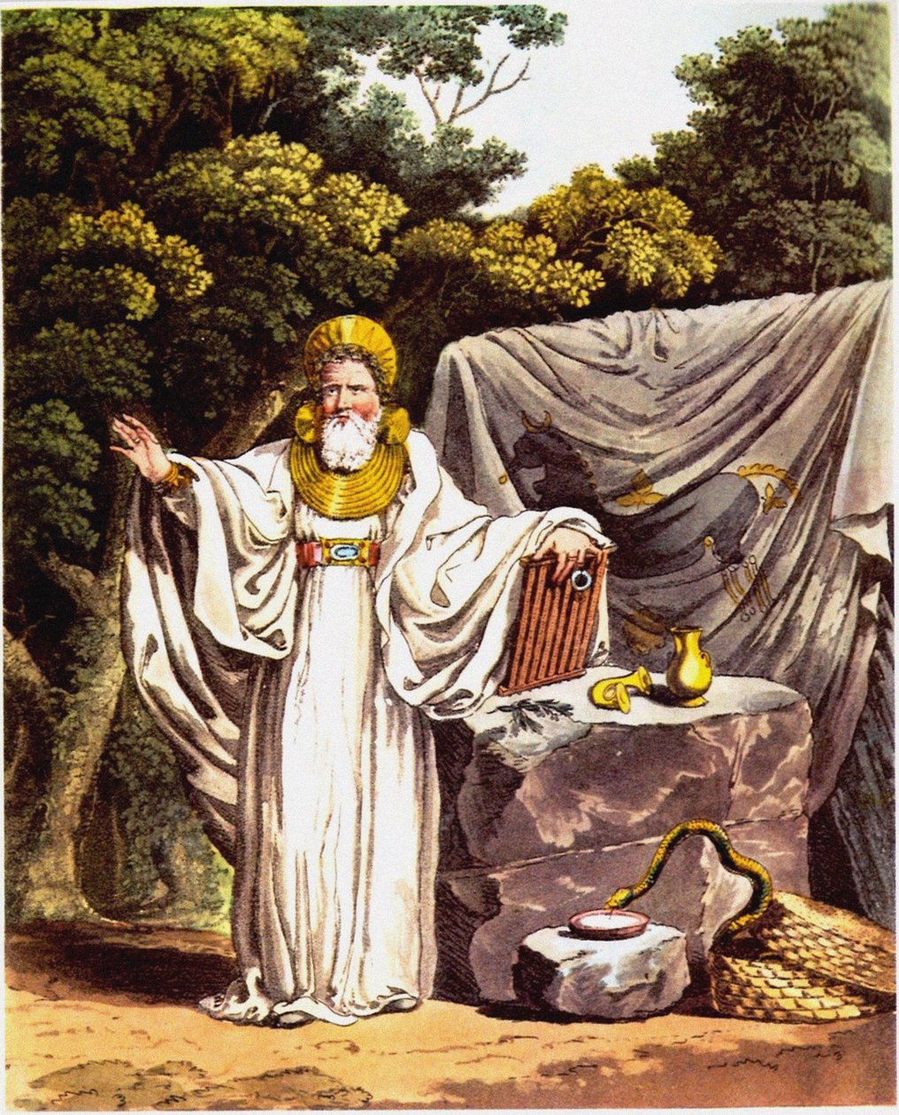 Arch-Druid teljes bírói jelmezében a britek eredeti lakóinak jelmezéből alkotó: Charles Hamilton Smith