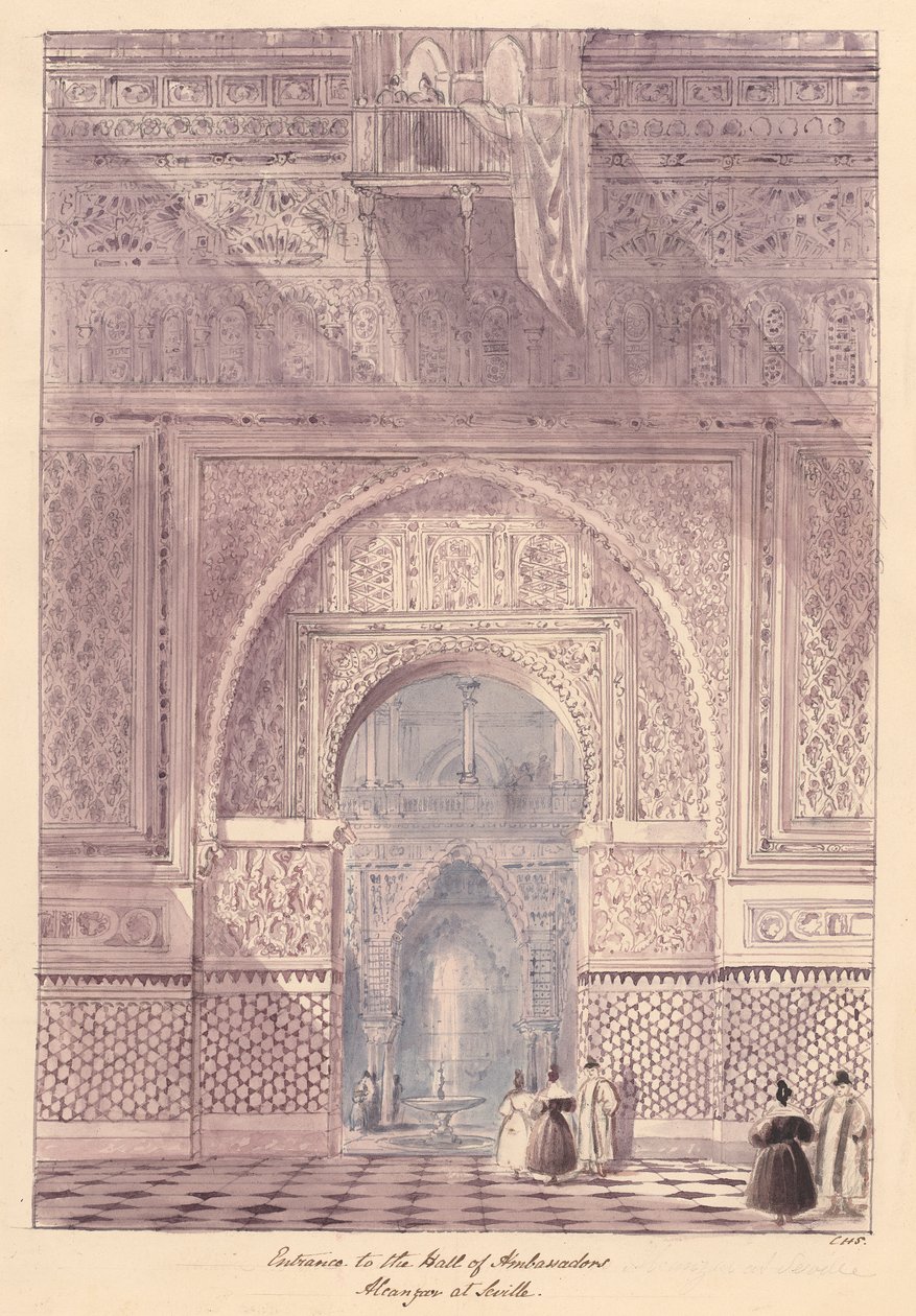 Bejárat a Sevillai Alcazar nagykövetek termébe alkotó: Charles Hamilton Smith