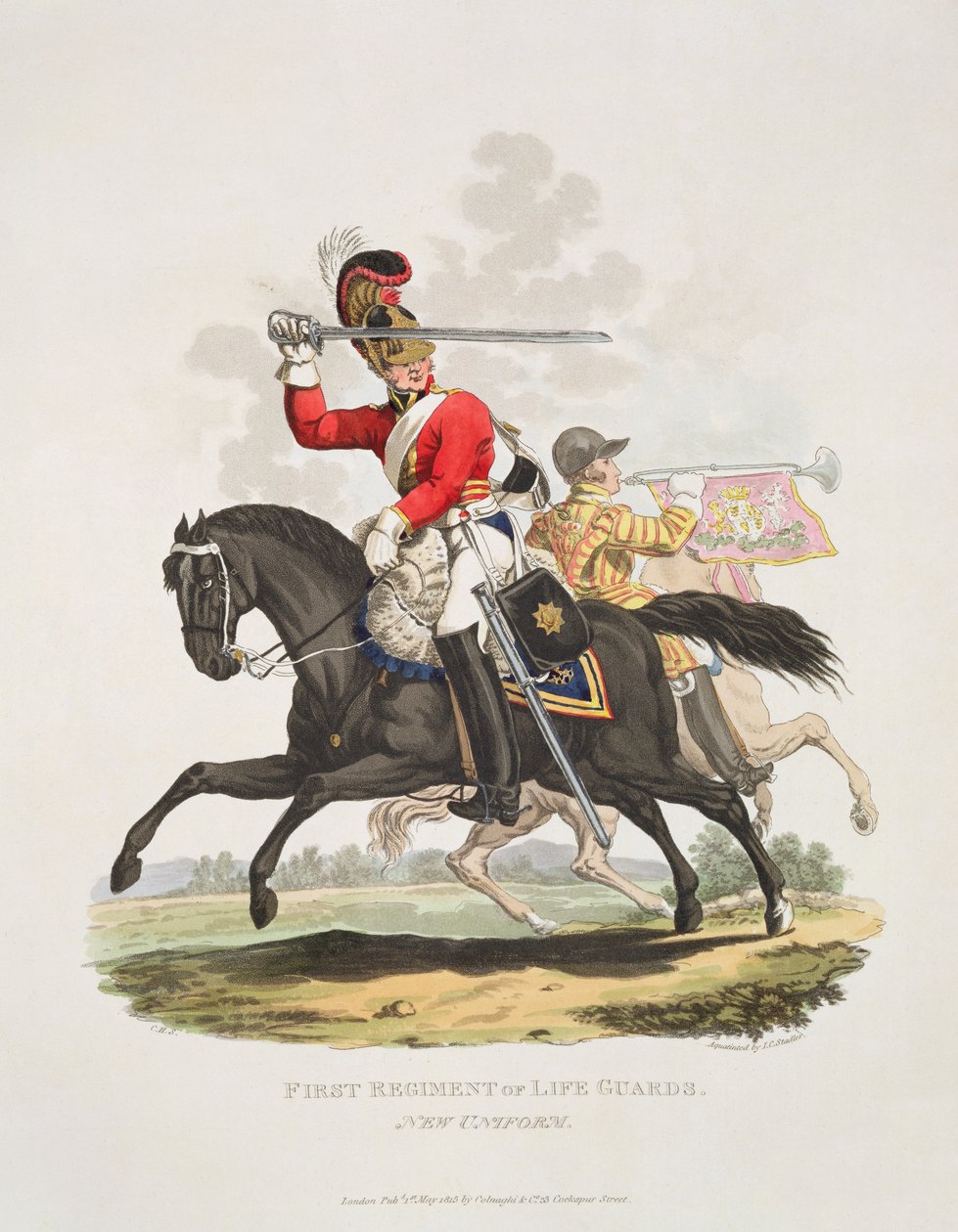 Első életőrezred, új egyenruha, vésett Joseph Constantine Stadler, 1815 (akvatinta) alkotó: Charles Hamilton Smith