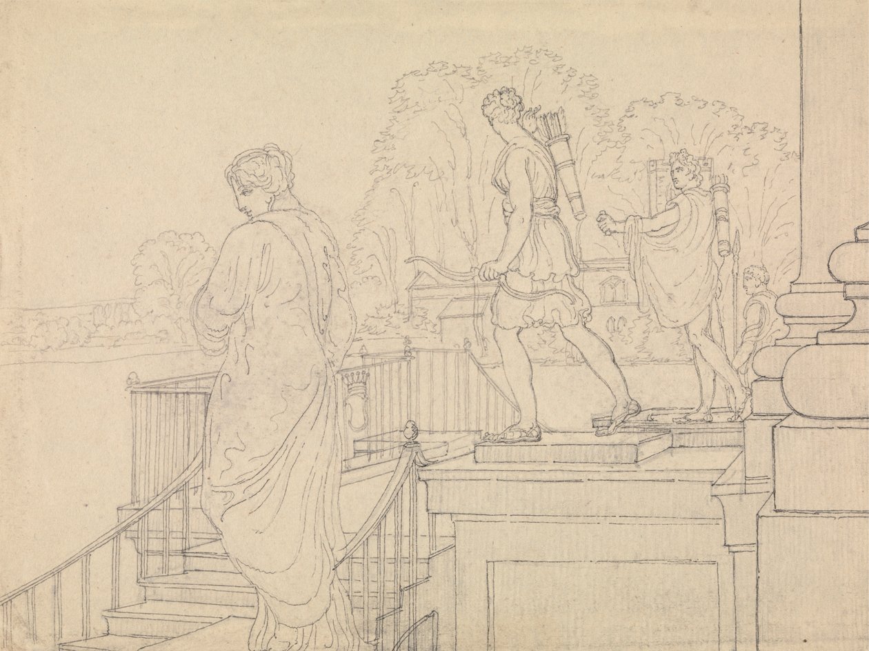 Veranda Statuaryval, Easton Neston, Northants alkotó: Charles Hamilton Smith
