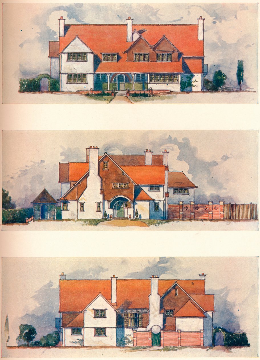 Ház a kertvárosban, Letchworth, 1906 alkotó: Charles Harrison Townsend