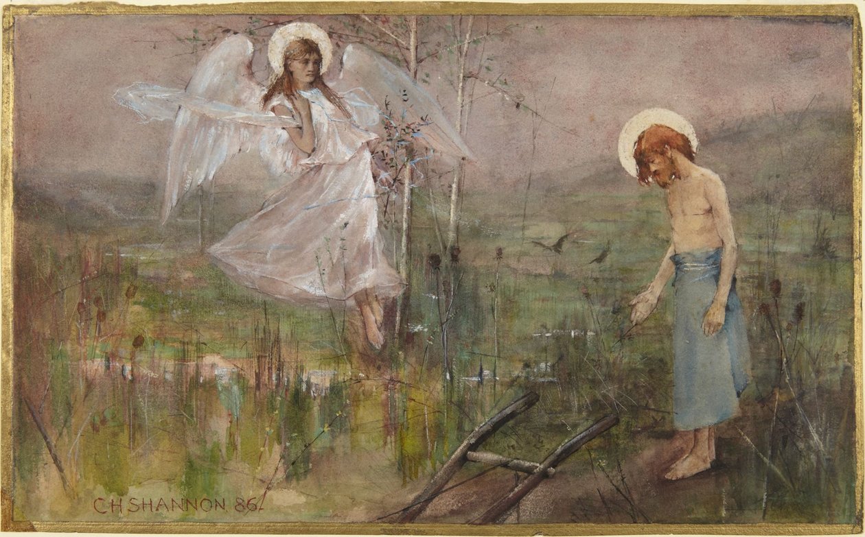 Angyal jelenik meg egy szentnek alkotó: Charles Haslewood Shannon
