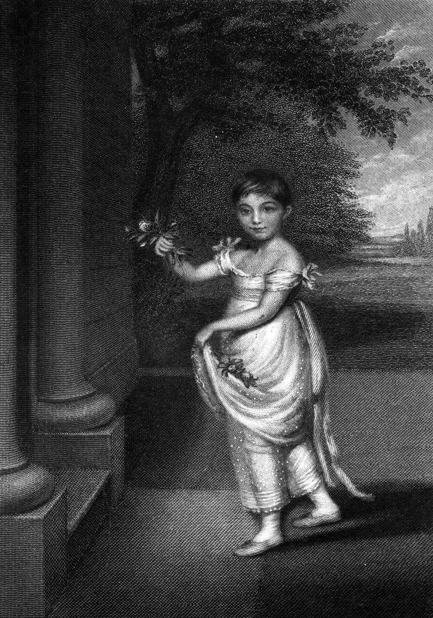 Elizabeth Barrett Moulton-Barrett kilenc évesen, metszett G. Cook, c. közepe C19 alkotó: Charles Hayter