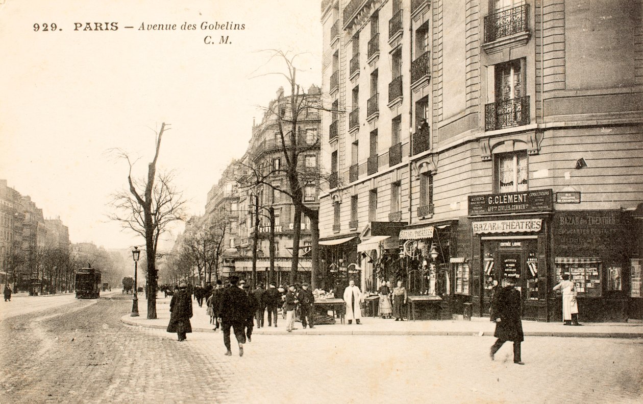 Képeslap / Avenue des Gobelins / Párizs / Szajna / Ile de France / Franciaország alkotó: Augustus Kollner
