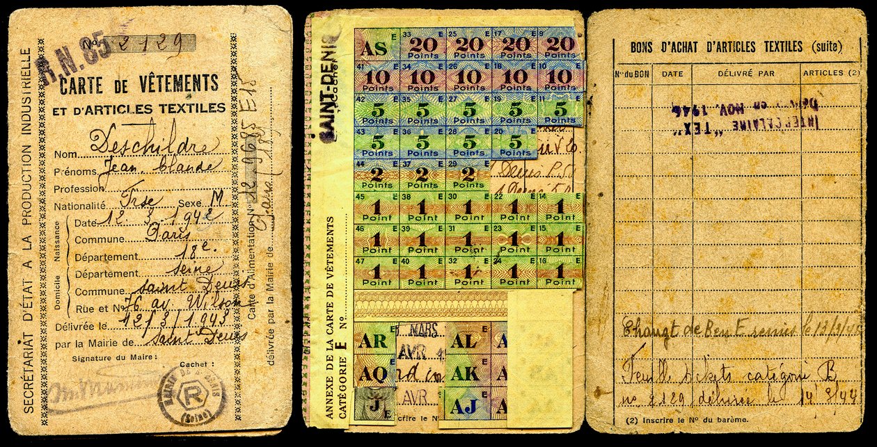 Minősítési kártya/Ruházati Kártya/Ipari Termelési Titkárság/Második világháború 1941 alkotó: Augustus Kollner