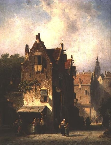 Utcai jelenet figurákkal alkotó: Charles Henri Joseph Leickert