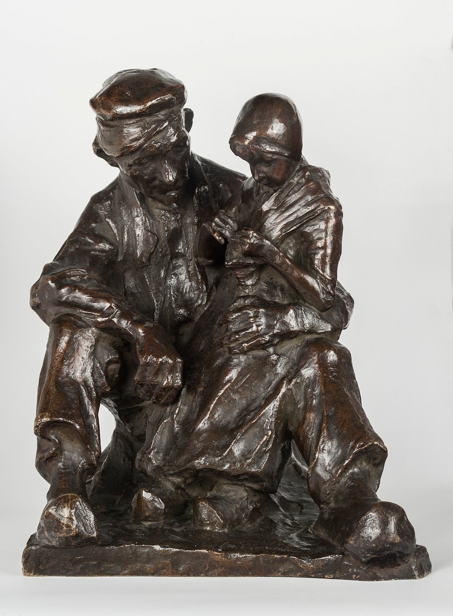 Nagyapa és unokája bronz alkotó: Charles Henri Marie van Wijk