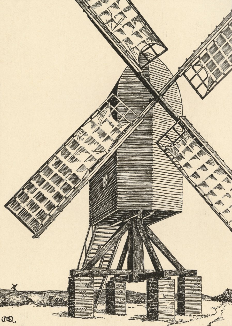 Egy középkori szélmalom, 1931 alkotó: Charles Henry Bourne Quennell
