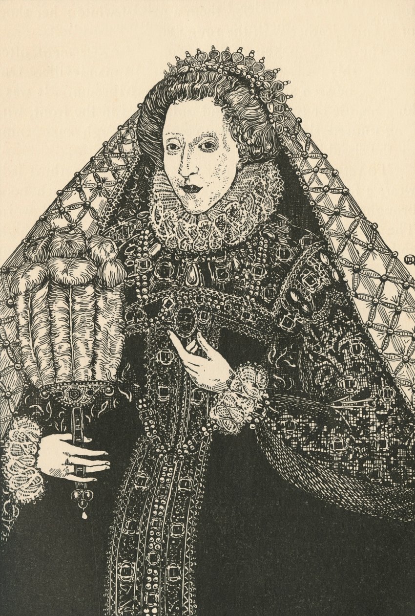 Erzsébet királynő portréja, 1931 alkotó: Charles Henry Bourne Quennell
