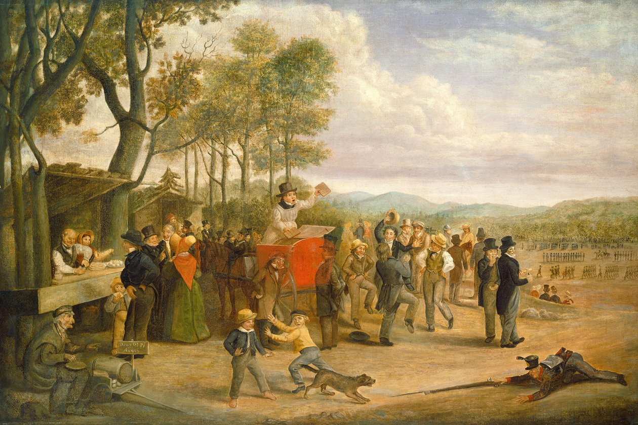Muster Day, 1843 vagy azután. alkotó: Charles Henry Granger