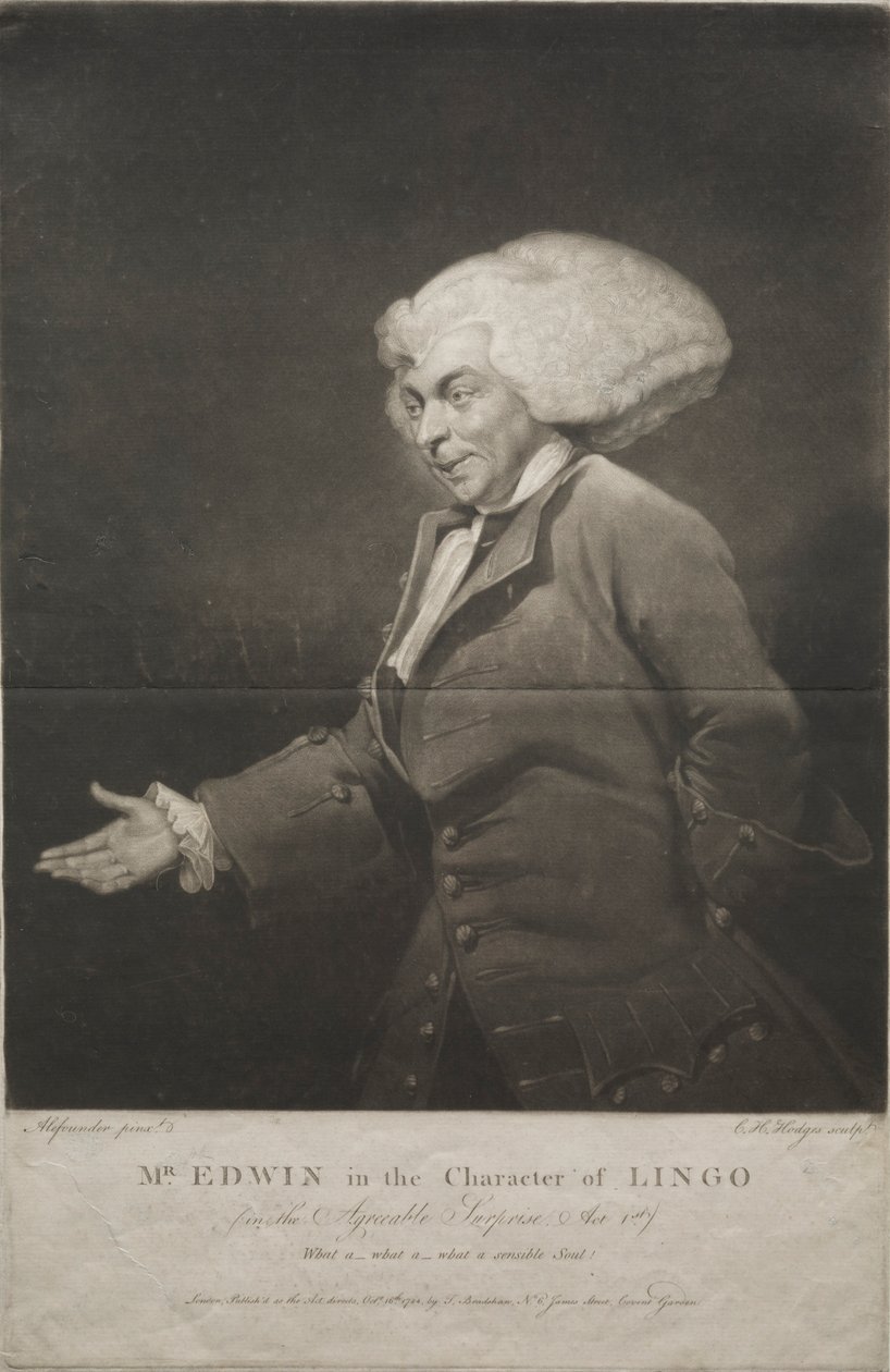 Mr. Edwin a Lingo karakterében, 1784. alkotó: Charles Howard Hodges
