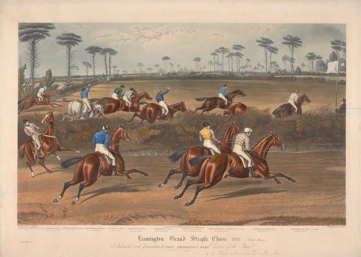 Egy a négyből: Leamington Grand Steeple Chase... 1837. 2. tábla. Mr. Christian a Scriptonon... alkotó: Charles Hunt
