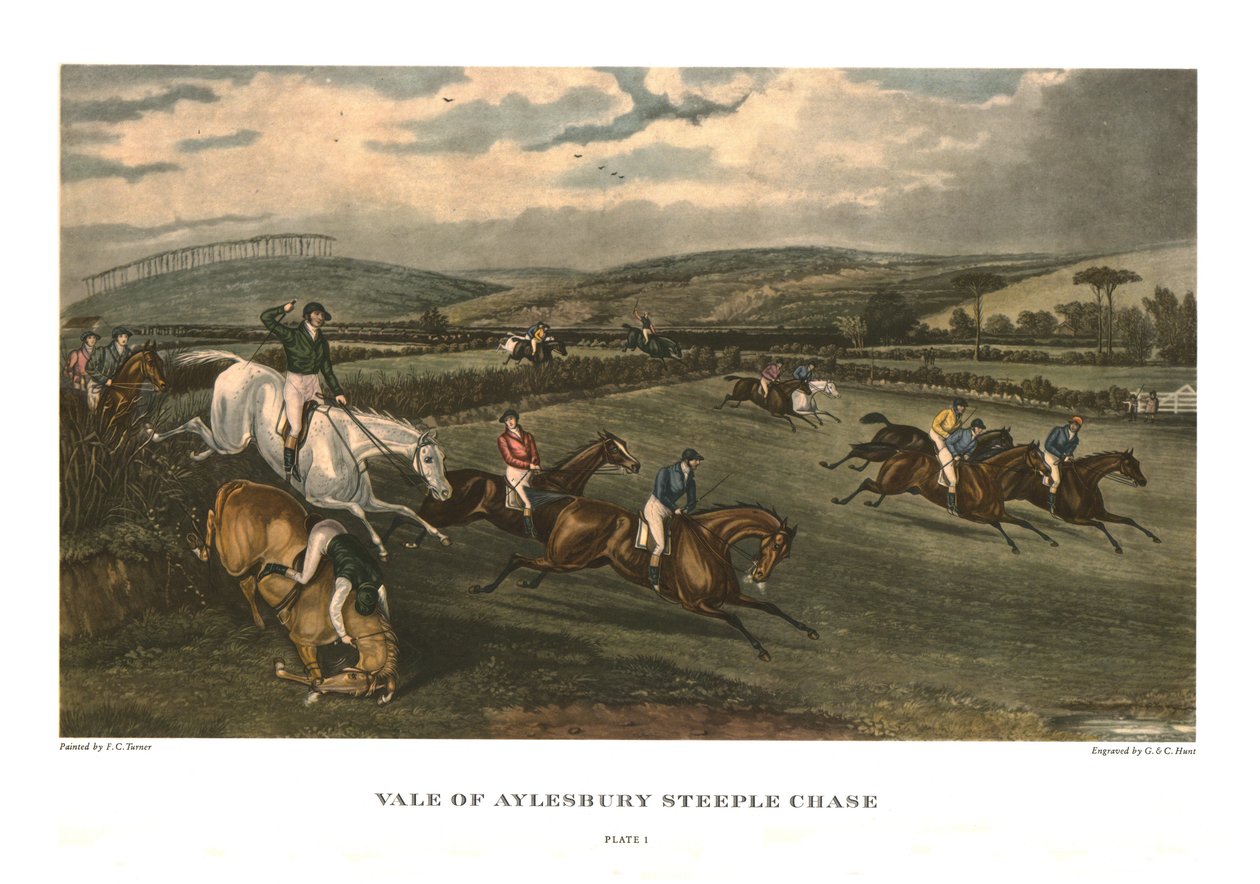 „Vale of Aylesbury Steeple Chase”, 1. tábla, c1836, c1955 alkotó: Charles Hunt