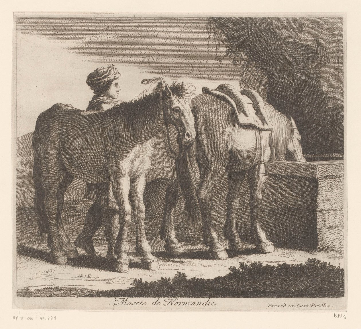 Ivó lovak Masete de Normandie (cím a tárgyon) Állatsorozat (sorozat címe) alkotó: Charles II Errard (attributed to)