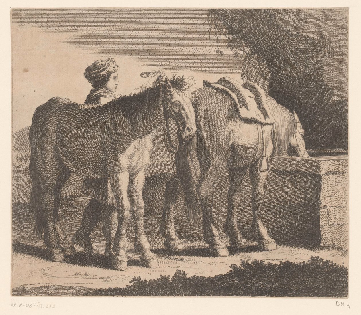Ivó lovak Masete de Normandie (cím a tárgyon) Állatsorozat (sorozat címe) alkotó: Charles II Errard (attributed to)