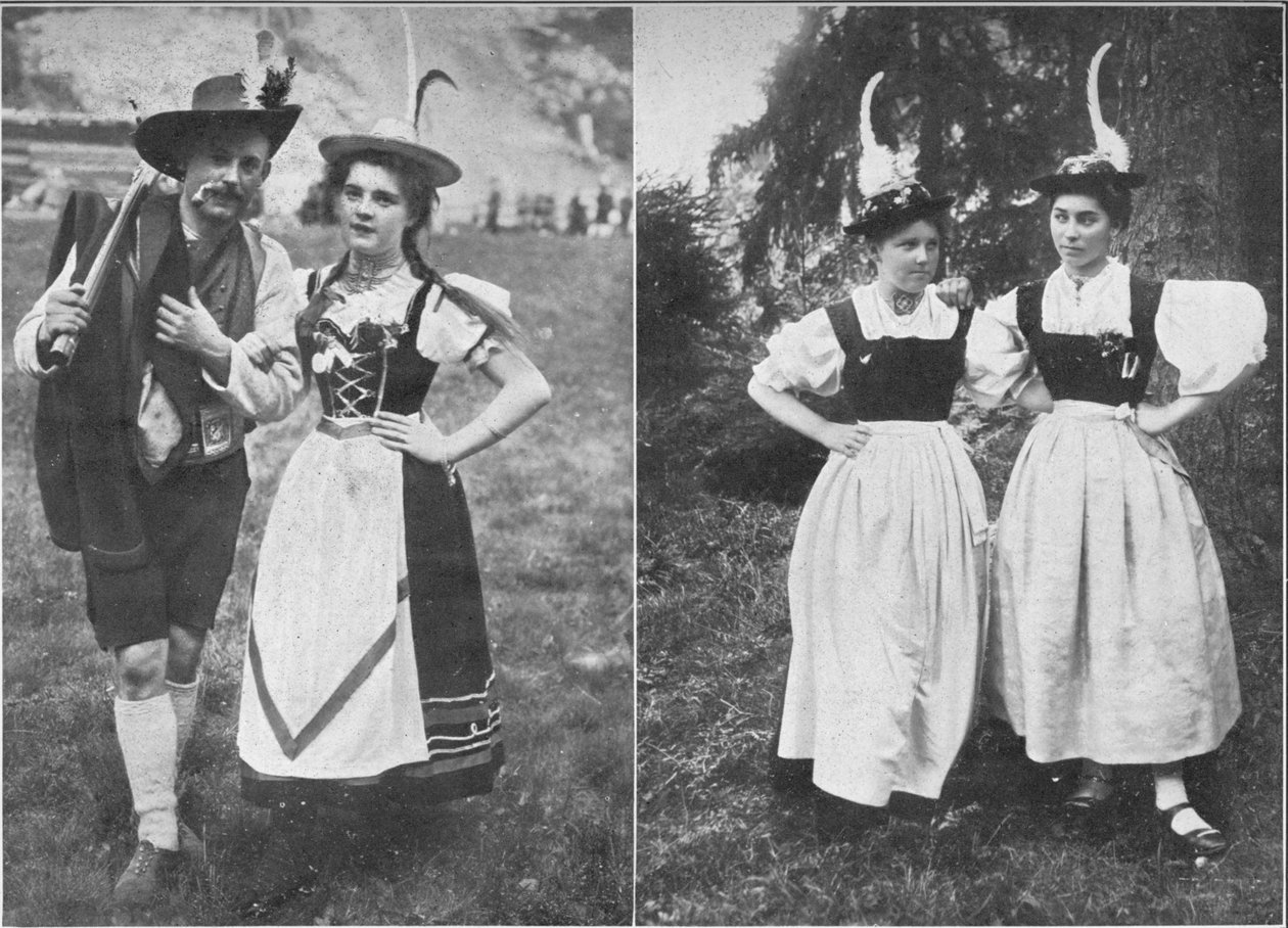 A tiroli natív viselet típusai, 1913 alkotó: Charles J. S. Makin