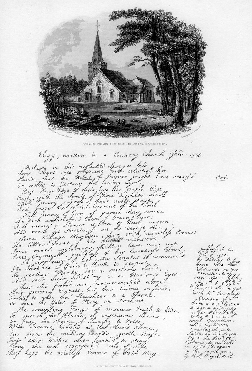 Stoke Poges Church, Buckinghamshire, 1750, 1840 alkotó: Charles J. Smith