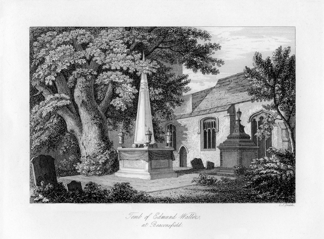 Edmund Waller sírja, Beaconsfield, Buckinghamshire, 1840. alkotó: Charles J. Smith