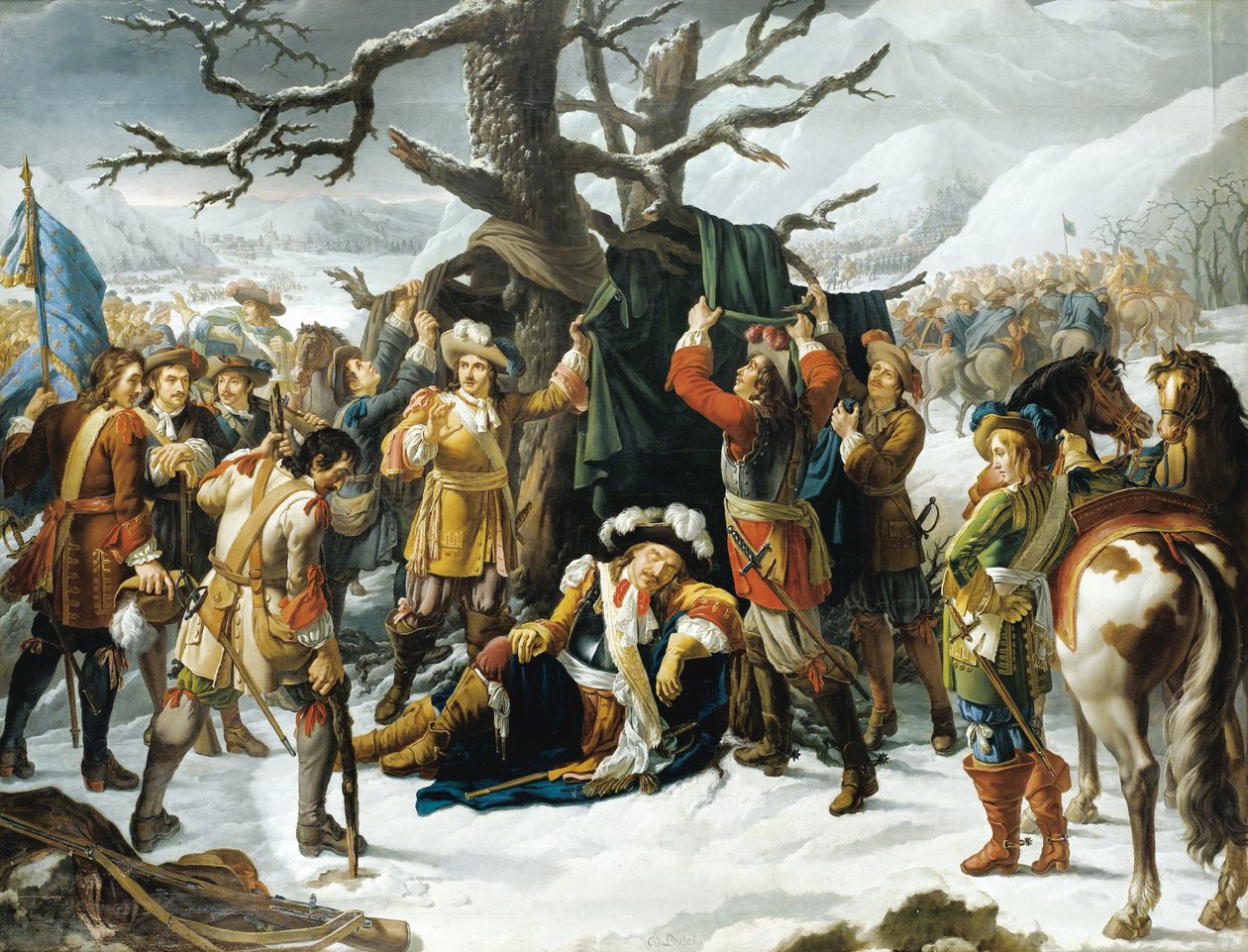 Maréchal de Turenne aludt a turckheimi csata előestéjén alkotó: Charles Jacques Lebel