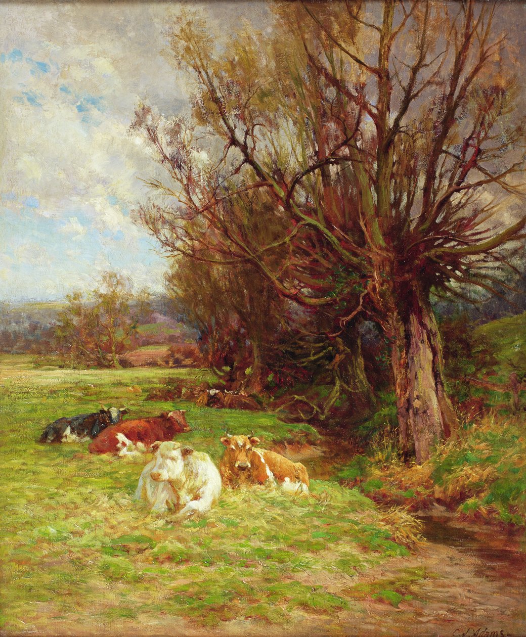 Szarvasmarha legeltetés alkotó: Charles James Adams