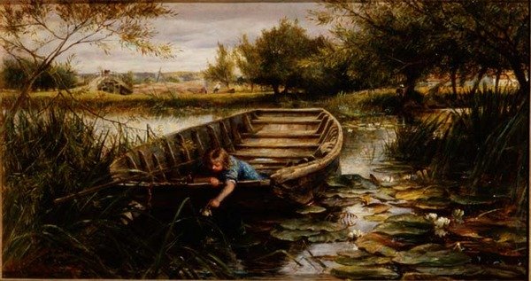 Vízililiomok szedése (tábla) alkotó: Charles James Lewis