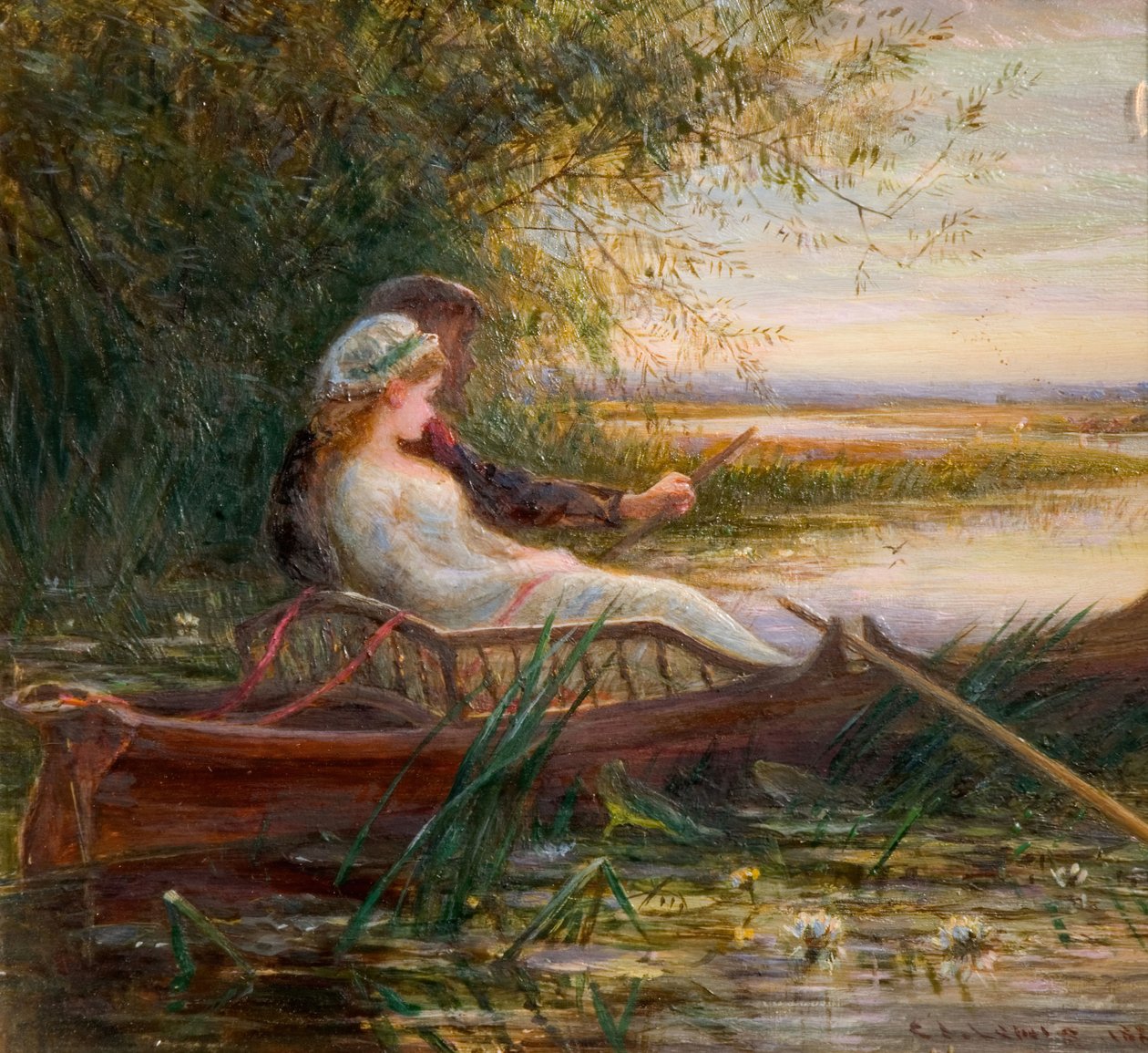 Két figura egy csónakban, 1881. alkotó: Charles James Lewis