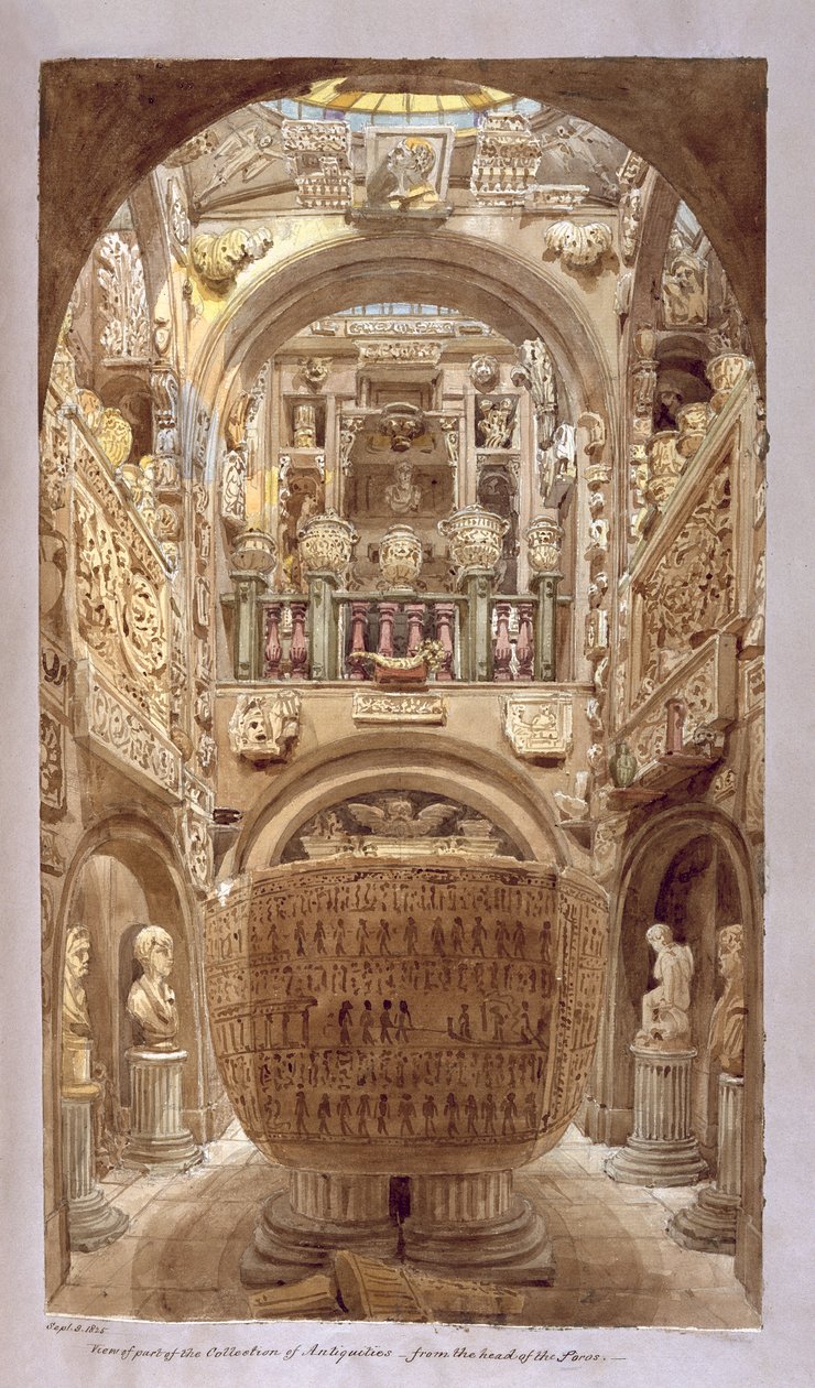 A Régiséggyűjtemény egy részének képe, 1825. szeptember 9 alkotó: Charles James Richardson