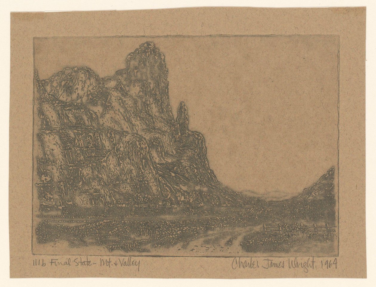 Táj meredek szikla alkotó: Charles James Wright (signed by artist)