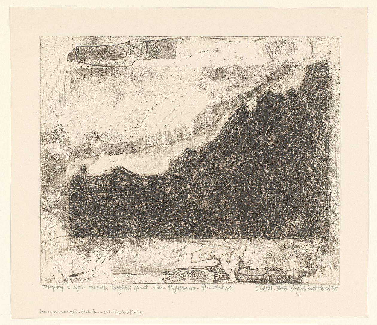 Sziklás táj utakkal és egy folyóval alkotó: Charles James Wright (signed by artist)