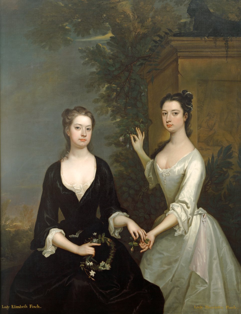 Lady Henrietta és Lady Elizabeth Finch, 1732 körül (olaj, vászon) alkotó: Charles Jervas