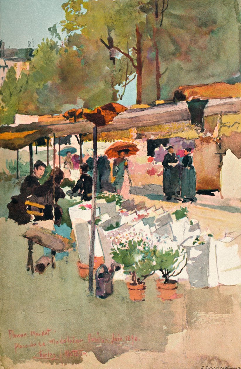 "Párizsi virágpiac", 1890, 1897 alkotó: Charles John Watson